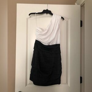 Express white and black one shoulder dress, size 2